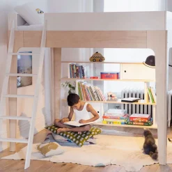 Perch Twin Loft Bed - Natural/ White