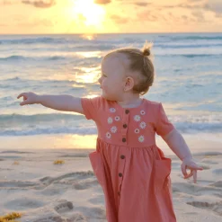 Picnic Coral Dress 2-8y