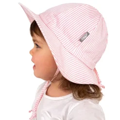 Pink Stripe Uv Coton Hat 0-24m