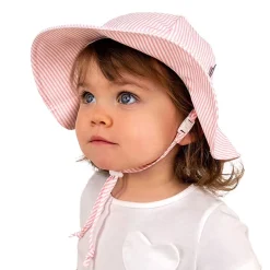 Pink Stripe Uv Coton Hat 0-24m