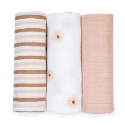 3pk Daisies-cotton Muslin Swad