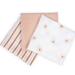 3pk Daisies-cotton Muslin Swad
