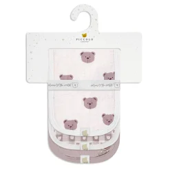 3pk Muslin Burp Cloth-bear