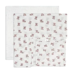 2pk Muslin Swaddles-bear
