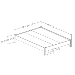 Platform Double Bed on Legs - Munich Weathered Oak