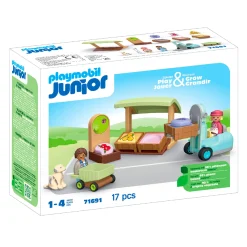 Playmobil Junior Organic Market Stall & Forklif