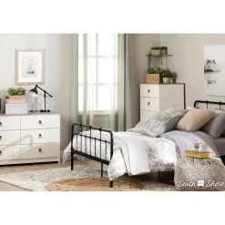 Plenny 6-Drawer Double Dresser Storage Unit - White Wash and Oak