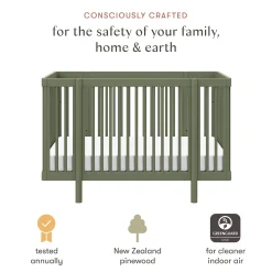 Pogo 8-in-1 Convertible Crib with All-Stages Conversion Kits - Olive