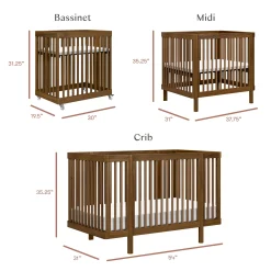 Pogo 8-in-1 Convertible Crib with All-Stages Conversion Kits - Natural Walnut