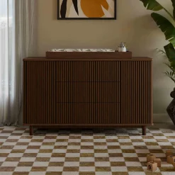 Pogo Tambour Assembled Dresser - Natural Walnut