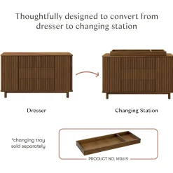 Pogo Tambour Assembled Dresser - Natural Walnut