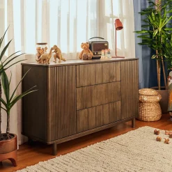 Pogo Tambour Assembled Dresser - Natural Walnut