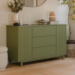 Pogo Tambour Assembled Dresser - Olive