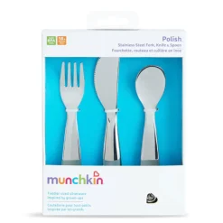 Polish™ Stainless Steel Toddler Fork, Knife & Spoon Set