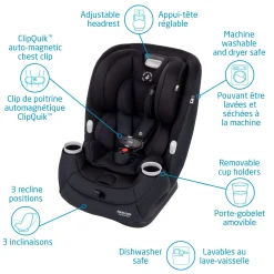 Pria All-in-One Car Seat 4-100lb - Authentic Black
