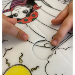 Puzzle Set to Color with Washable Markers - Pirates