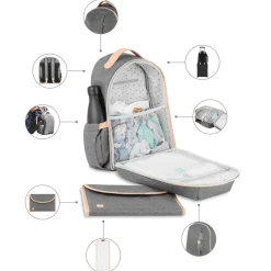 Pyla Diapers Backpack - Smokey Grey