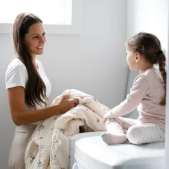 Quilted Comforter & Pillowcase - Muslin Blueberry