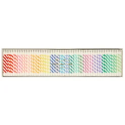 Rainbow Striped Mini Candles (50)