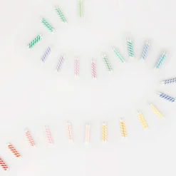 Rainbow Striped Mini Candles (50)