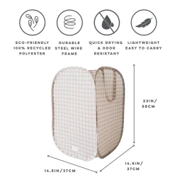 Recycled Pop-Up Laundry Hamper - Gingham