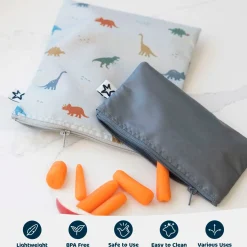 Reusable Snack Bags 5-Pack - Dinosaurs
