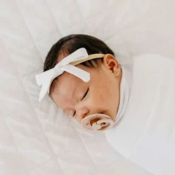 Ribbon Nylon Bow - Dove