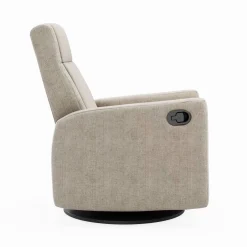 Rocking and Swivel Armchair Nelly - Breather Driftwood / Black