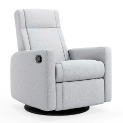 Rocking and Swivel Armchair Nelly - Arlo Heather Silver / Black