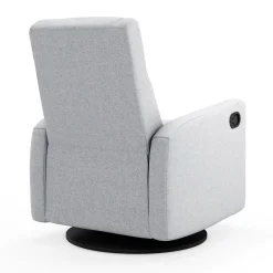 Rocking and Swivel Armchair Nelly - Arlo Heather Silver / Black