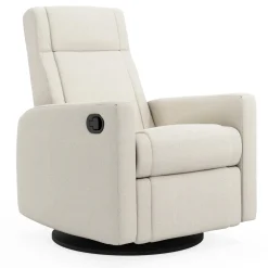 Rocking and Swivel Armchair Nelly - Henequen Stain-resistant fabric