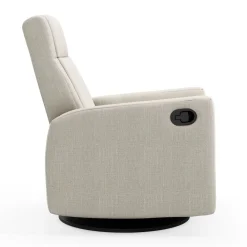 Rocking and Swivel Armchair Nelly - Nubia Ivory / Black