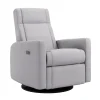 Rocking and Swivel Armchair Nelly - Como Dove Grey / Black - Motorized Electric