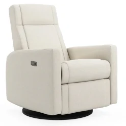 Rocking and Swivel Armchair Nelly - Henequen Stain-resistant fabric - Motorized Electric