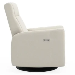 Rocking and Swivel Armchair Nelly - Henequen Stain-resistant fabric - Motorized Electric