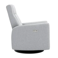 Rocking and Swivel Armchair Nelly - Arlo Heather Silver / Black - Motorized Electric