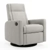 Rocking and Swivel Armchair Nelly - Nubia Silver / Black