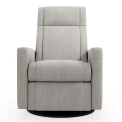 Rocking and Swivel Armchair Nelly - Nubia Silver / Black