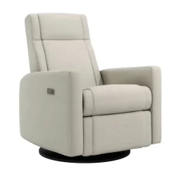 Rocking and Swivel Armchair Nelly - Como Sand / Black - Motorized Electric