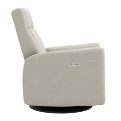 Rocking and Swivel Armchair Nelly - Como Sand / Black - Motorized Electric