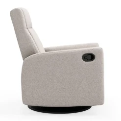 Rocking and Swivel Armchair Nelly - Arlo Pearl / Black