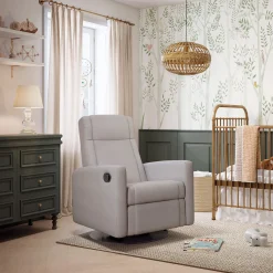 Rocking and Swivel Armchair Nelly - Arlo Pearl / Black