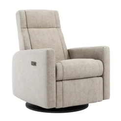 Rocking and Swivel Armchair Nelly - Breather Driftwood / Black - Motorized Electric