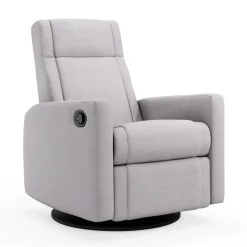 Rocking and Swivel Armchair Nelly - Como Dove Grey / Black