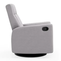 Rocking and Swivel Armchair Nelly - Como Dove Grey / Black