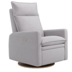 Rocking and Swivel Armchair Arya - Como Dove Grey - Motorized Electric