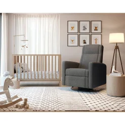 Rocking and Swivel Armchair Nelly - Nexus Charcoal / Black