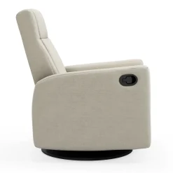 Rocking and Swivel Armchair Nelly - Como Sand / Black
