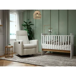 Rocking and Swivel Armchair Nelly - Como Sand / Black