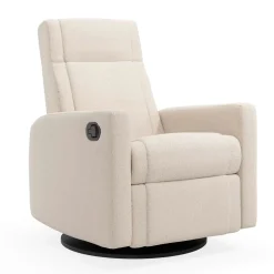 Rocking and Swivel Armchair Nelly - Beyond Sheep Cream / Black